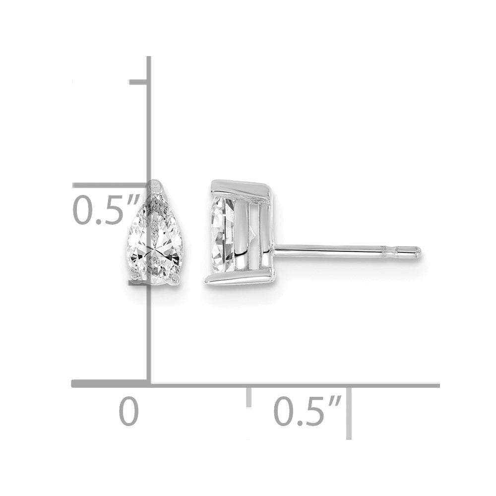 14kw 2/3 ctw Lab Grown Dia VS+ F+ Pear 4 Prong Hvy Wt Earring