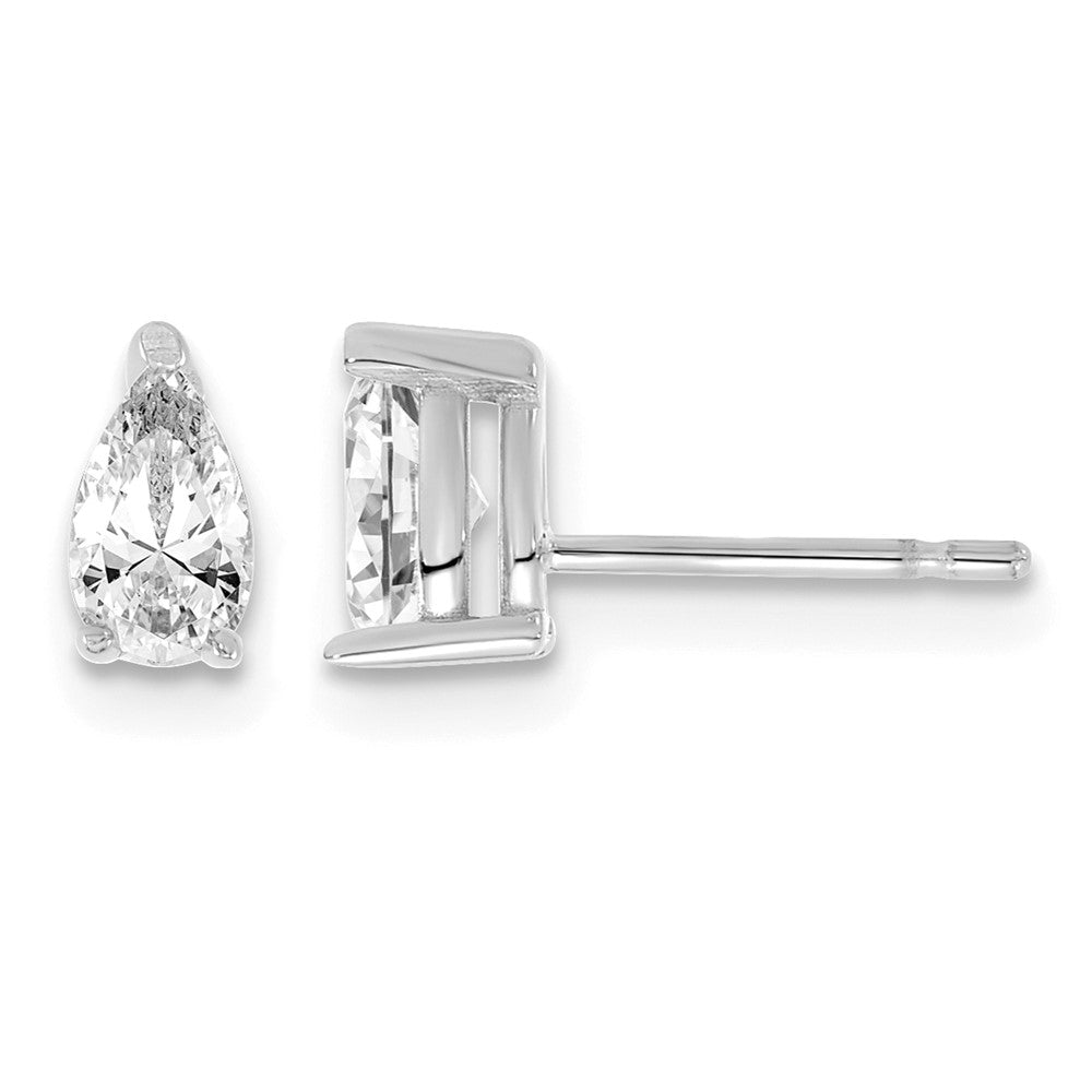 14kw 2/3 ctw Lab Grown Dia VS+ F+ Pear 4 Prong Hvy Wt Earring