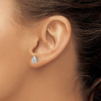 14kw 3/4ct Lab Grown Diamond VS/SI+ G+ Comp Pear 3 Prong Stud Earrings
