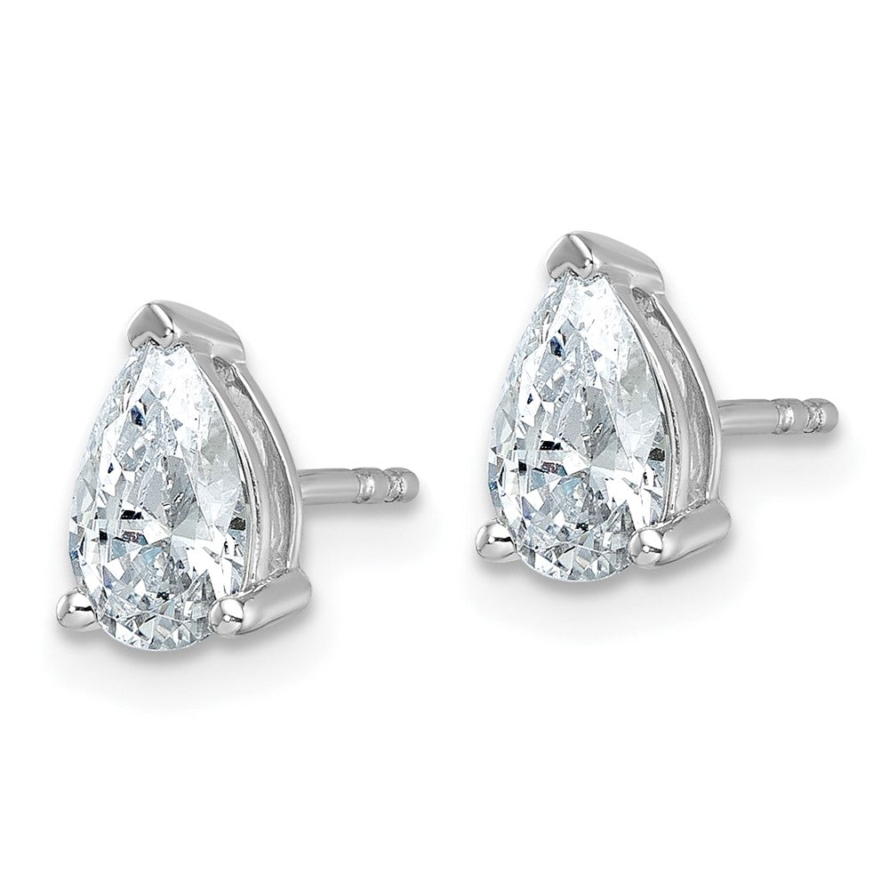 14kw 1 1/2ct Lab Grown Dia VS/SI+ G+ Comp Pear 3 Prong Stud Earrings