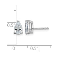 14kw 1 1/2ct Lab Grown Dia VS/SI+ G+ Comp Pear 3 Prong Stud Earrings