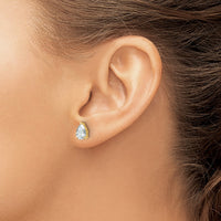 14ky 2ct Cert Lab Grown Diamond VS+ F+ Comp Pear 3 Prong Stud Earrings