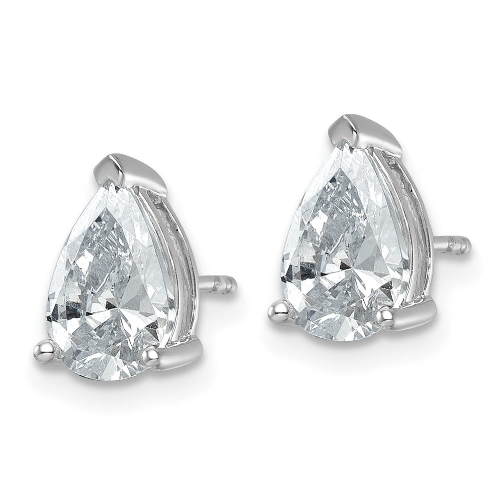 14kw 3ct Cert Lab Grown Dia VS/SI+ G+ Comp Pear 3 Prong Stud Earrings