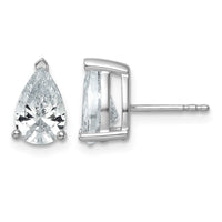 14kw 3ct Cert Lab Grown Dia VS/SI+ G+ Comp Pear 3 Prong Stud Earrings