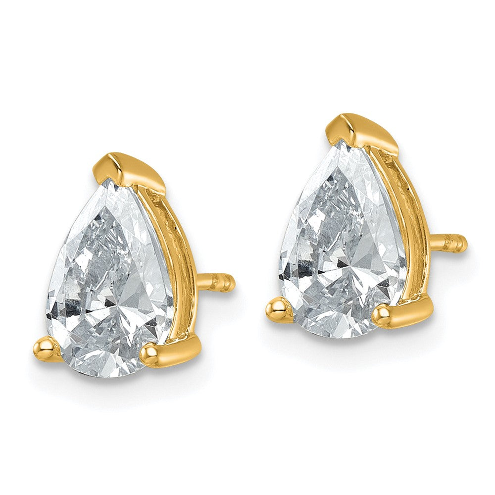 14ky 3ct Lab Grown Diamond VS/SI+ G+ Comp Pear 3 Prong Stud Earrings