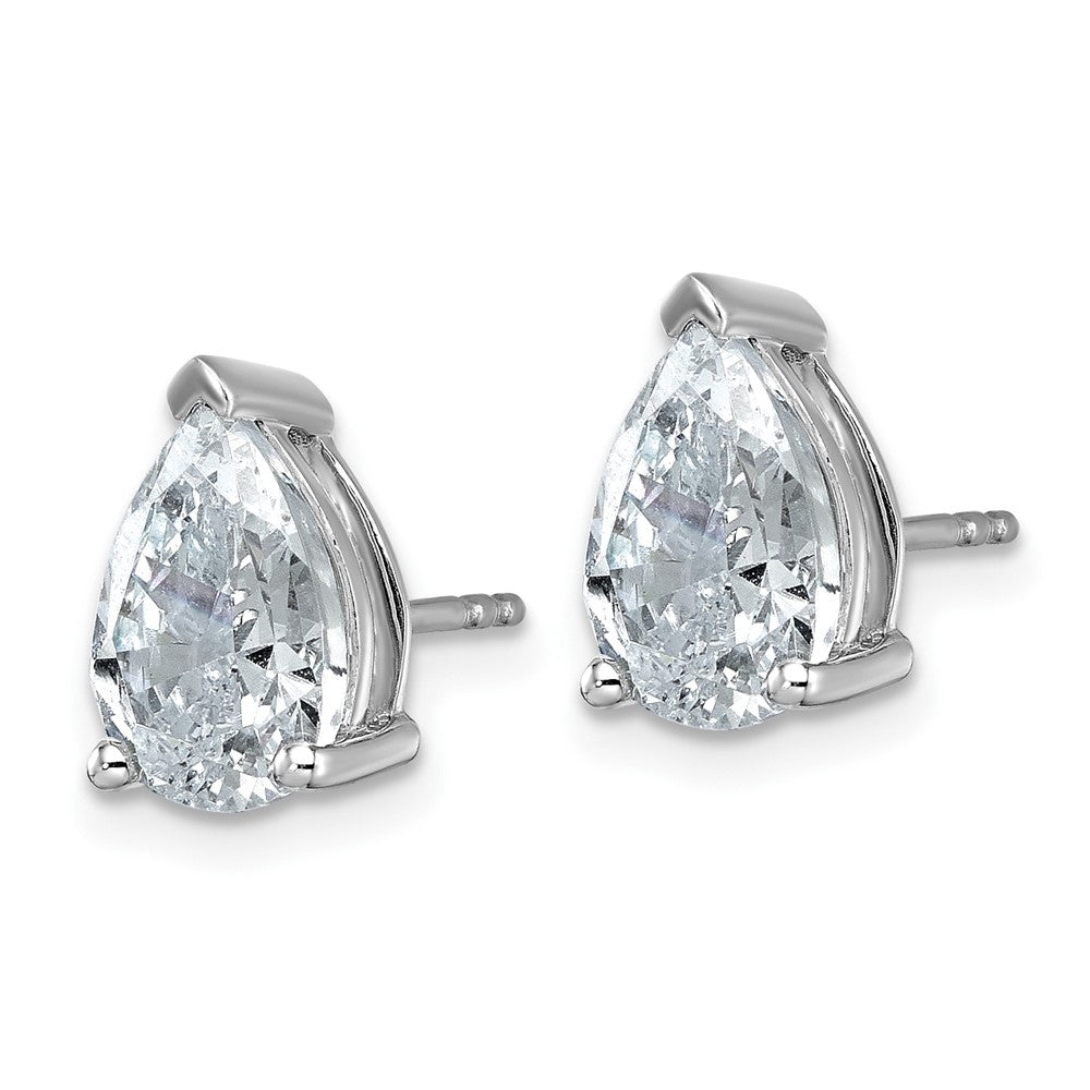 14kw 4ct Cert Lab Grown Diamond VS+ F+ Comp Pear 3 Prong Stud Earrings