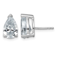 14kw 4ct Cert Lab Grown Dia VS/SI+ G+ Comp Pear 3 Prong Stud Earrings