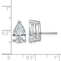 14kw 5ct Cert Lab Grown Dia VS/SI+ G+ Comp Pear 3 Prong Stud Earrings