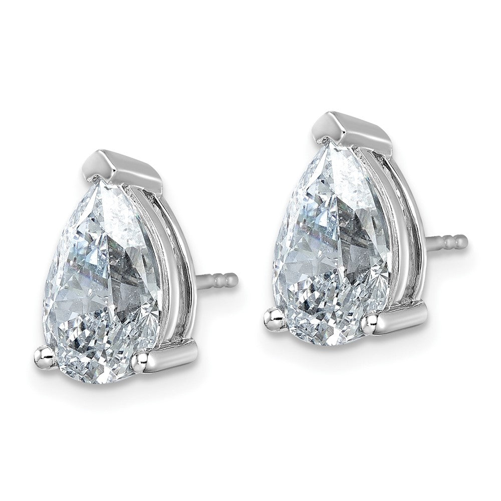 14kw 6ct Lab Grown Diamond VS/SI+ G+ Comp Pear 3 Prong Stud Earrings