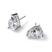 14kw 6ct Cert Lab Grown Dia VS/SI+ G+ Comp Pear 3 Prong Stud Earrings