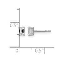 14kw 1/2ct Cert Lab Grown Dia VS/SI+ G+ Emerald Comp 4 Prong Stud Earrings