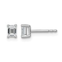 14kw 1/2ct Cert Lab Grown Dia VS/SI+ G+ Emerald Comp 4 Prong Stud Earrings