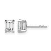 14kw 3/4ct Lab Grown Dia VS/SI+ G+ Emerald Comp 4 Prong Stud Earrings