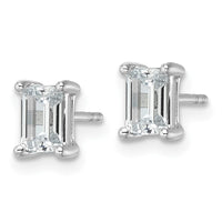 14kw 1 1/2ct Lab Grown Dia VS/SI+ G+ Emerald Comp 4 Prong Stud Earrings