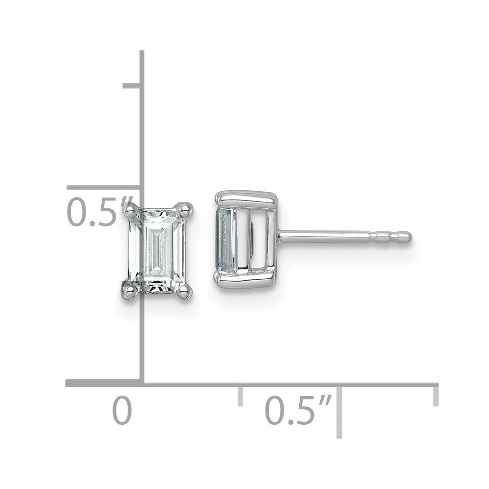 14kw 1 1/2ct Lab Grown Dia VS/SI+ G+ Emerald Comp 4 Prong Stud Earrings