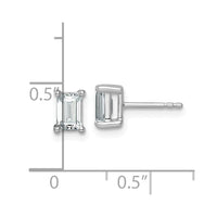 14kw 1 1/2ct Lab Grown Dia VS/SI+ G+ Emerald Comp 4 Prong Stud Earrings