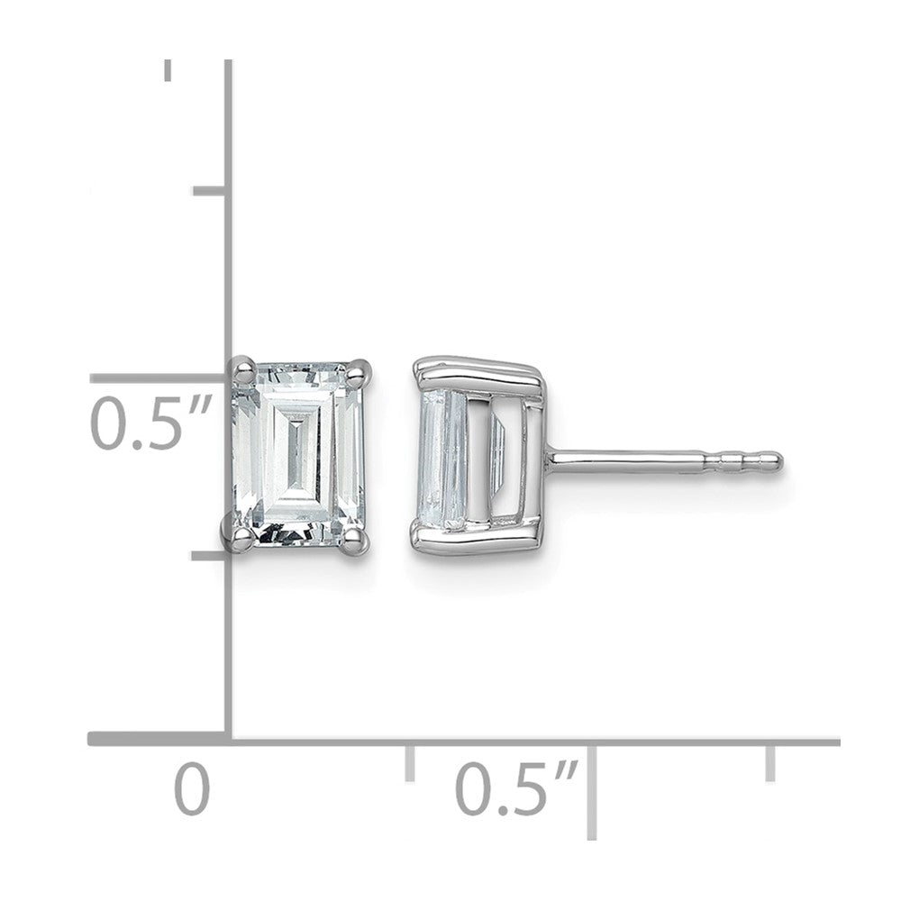 14kw 2ct Cert Lab Grown Dia VS/SI+ G+ Emerald Comp 4 Prong Stud Earrings