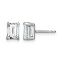 14kw 2ct Cert Lab Grown Dia VS/SI+ G+ Emerald Comp 4 Prong Stud Earrings
