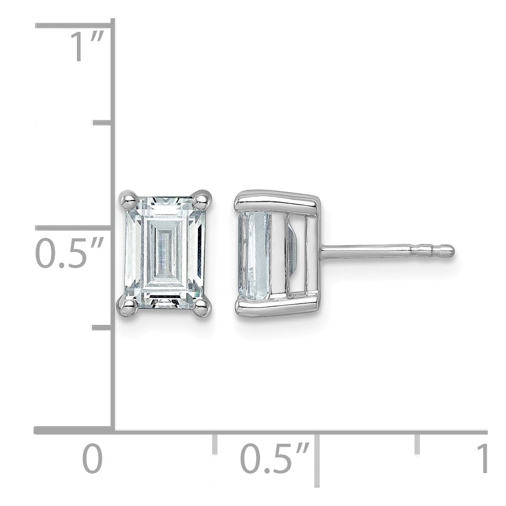 14kw 3ct Cert Lab Grown Dia VS+ F+ Emerald Comp 4 Prong Stud Earrings