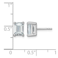 14kw 3ct Cert Lab Grown Dia VS+ F+ Emerald Comp 4 Prong Stud Earrings