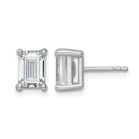 14kw 3ct Cert Lab Grown Dia VS+ F+ Emerald Comp 4 Prong Stud Earrings