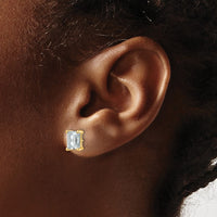 14ky 3ct Lab Grown Diamond VS/SI+ G+ Emerald Comp 4 Prong Stud Earrings