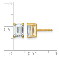 14ky 3ct Lab Grown Diamond VS/SI+ G+ Emerald Comp 4 Prong Stud Earrings
