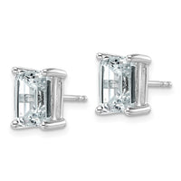14kw 4ct Lab Grown Diamond VS+ F+ Emerald Comp 4 Prong Stud Earrings