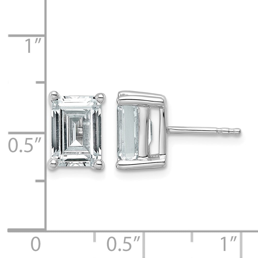 14kw 4ct Lab Grown Diamond VS+ F+ Emerald Comp 4 Prong Stud Earrings