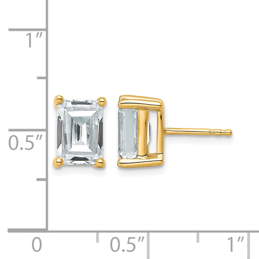 14ky 4ct Cert Lab Grown Dia VS/SI+ G+ Emerald Comp 4 Prong Stud Earrings