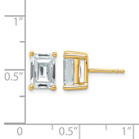 14ky 4ct Lab Grown Diamond VS/SI+ G+ Emerald Comp 4 Prong Stud Earrings