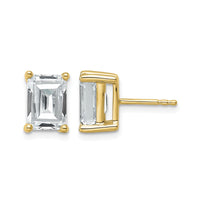 14ky 4ct Lab Grown Diamond VS/SI+ G+ Emerald Comp 4 Prong Stud Earrings