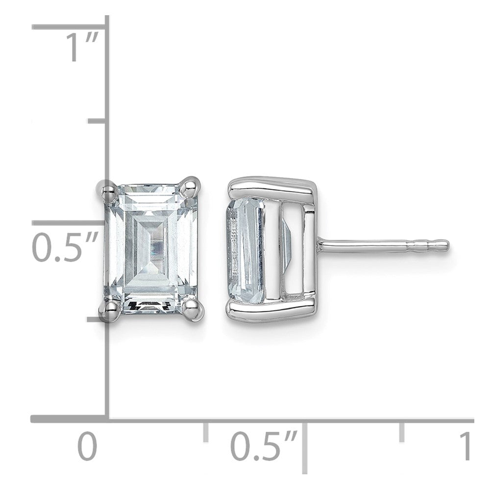 14kw 5ct Lab Grown Diamond VS+ F+ Emerald Comp 4 Prong Stud Earrings