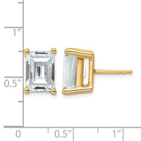 14ky 6ct Cert Lab Grown Dia VS+ F+ Emerald Comp 4 Prong Stud Earrings