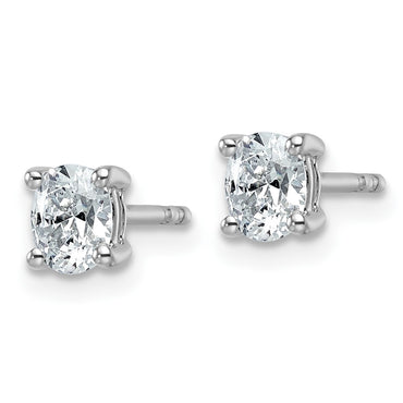 14kw 1/2ct Lab Grown Diamond VS/SI+ G+ Comp Oval 4 Prong Stud Earrings