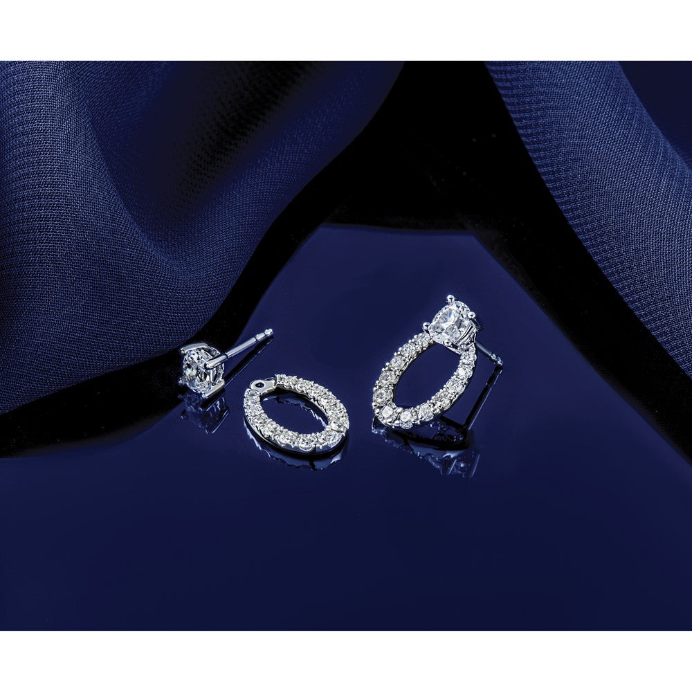 14kw 1/2ct Lab Grown Diamond VS/SI+ G+ Comp Oval 4 Prong Stud Earrings