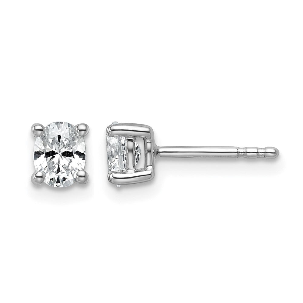 14kw 1/2ct Lab Grown Diamond VS/SI+ G+ Comp Oval 4 Prong Stud Earrings