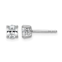 14kw 1/2ct Lab Grown Diamond VS+ F+ Comp Oval 4 Prong Stud Earrings