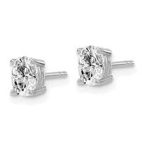 14kw 5/8ct Lab Grown Diamond VS+ F+ Comp Oval 4 Prong Stud Earrings