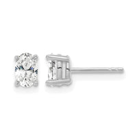 14kw 5/8ct Lab Grown Diamond VS+ F+ Comp Oval 4 Prong Stud Earrings