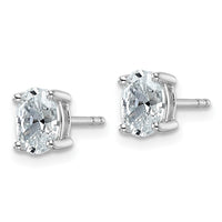 14kw 1ct Lab Grown Diamond VS+ F+ Comp Oval 4 Prong Stud Earrings
