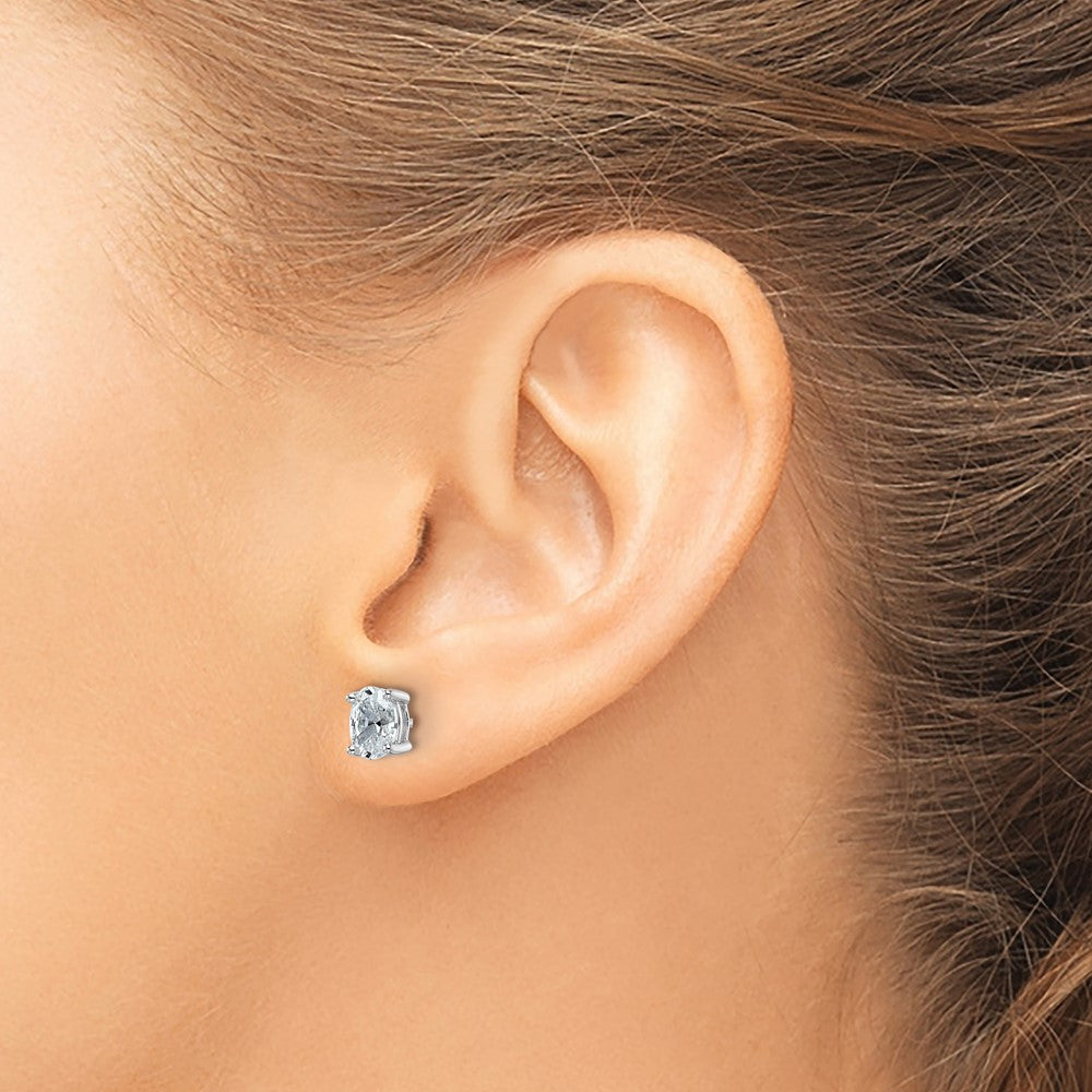 14kw 1ct Lab Grown Diamond VS+ F+ Comp Oval 4 Prong Stud Earrings