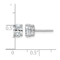 14kw 1ct Lab Grown Diamond VS+ F+ Comp Oval 4 Prong Stud Earrings