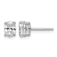 14kw 3ct Lab Grown Diamond VS/SI+ G+ Comp Oval 4 Prong Stud Earrings