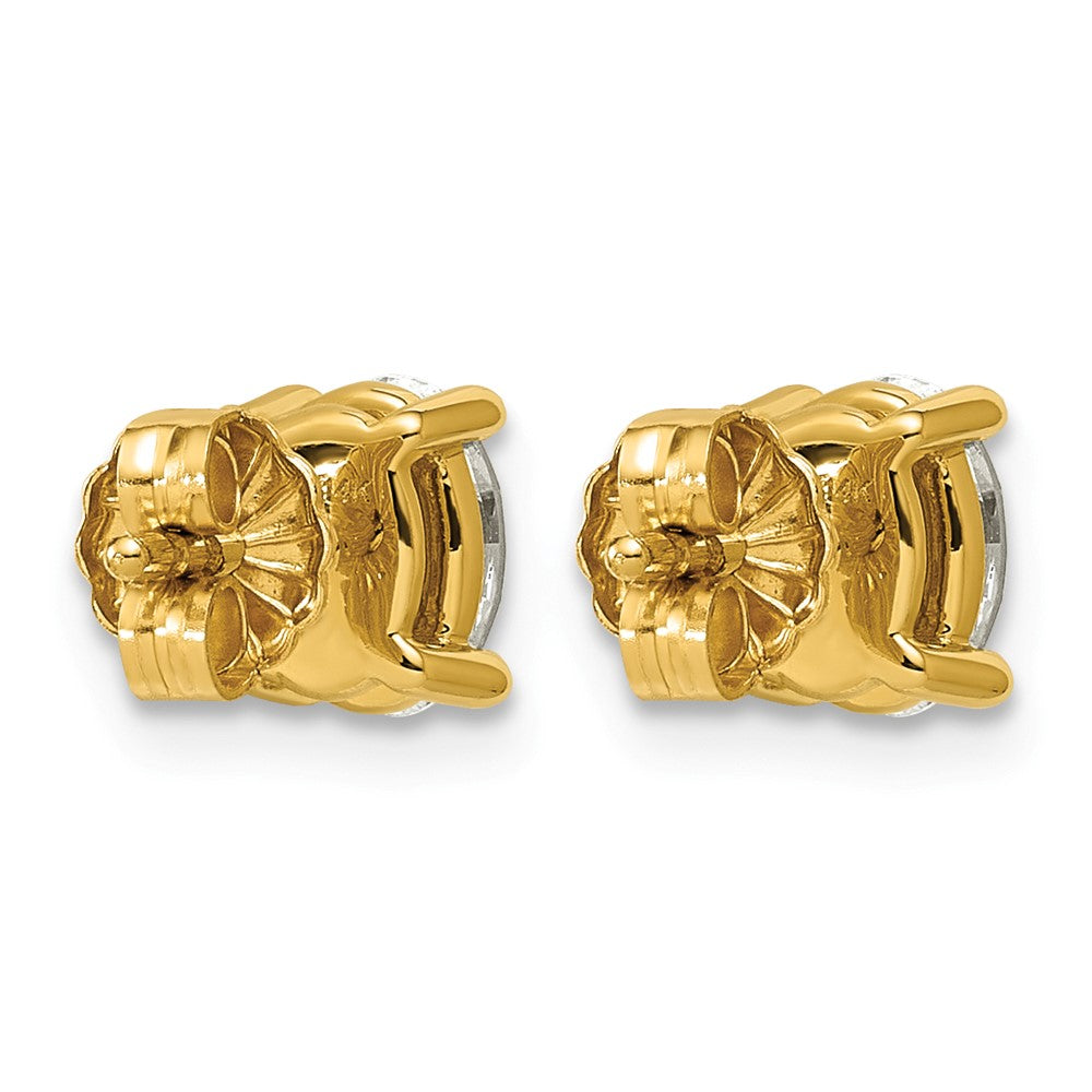 14ky 1ct Lab Grown Diamond VS+ F+ Comp Oval 4 Prong Stud Earrings
