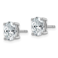 14kw 1 1/2ct Cert Lab Grown Diamond VS+ F+ Comp Oval 4 Prong Stud Earrings