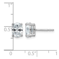 14kw 1 1/2ct Cert Lab Grown Dia VS/SI+ G+ Comp Oval 4 Prong Stud Earrings