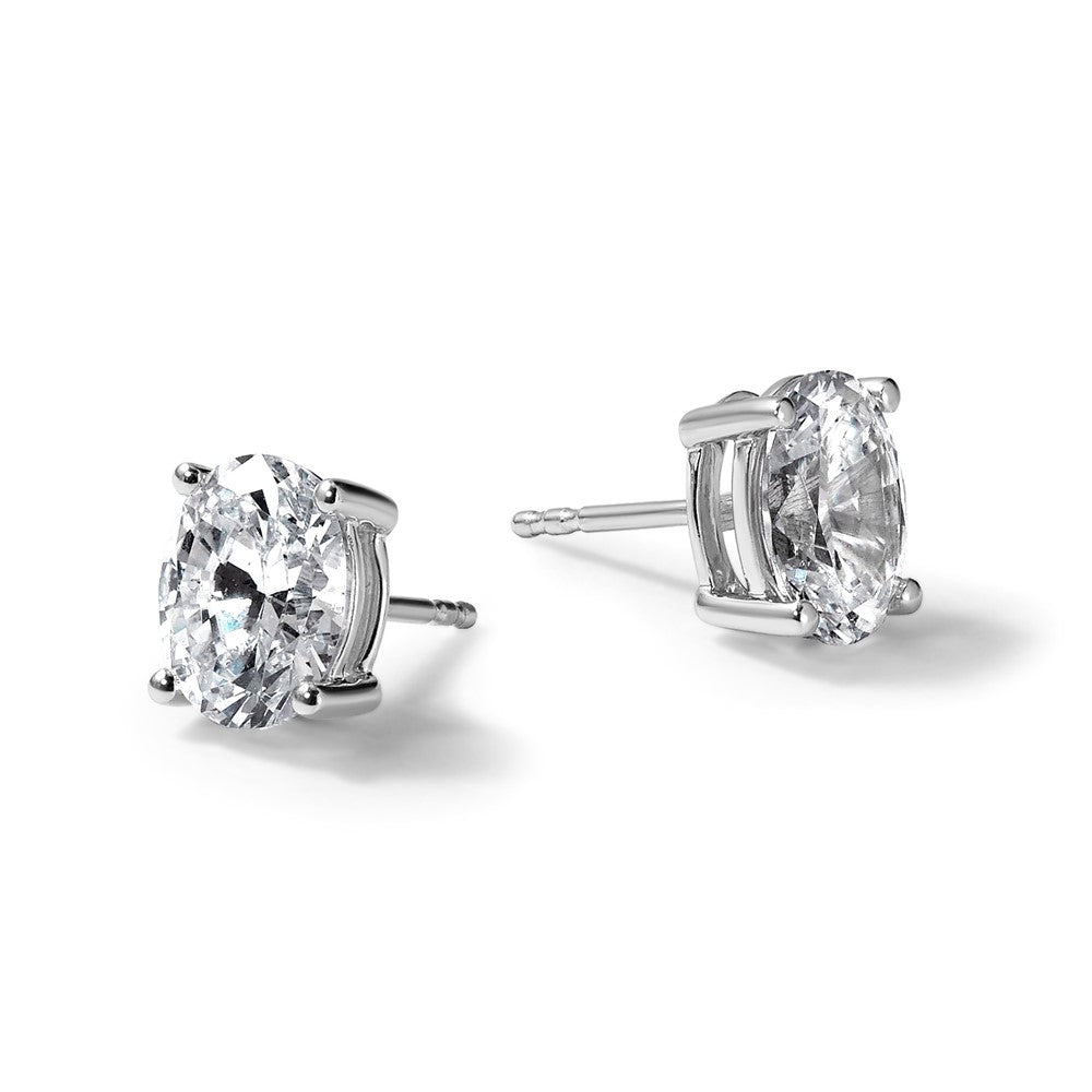 14kw 1 1/2ct Lab Grown Diamond VS/SI+ G+ Comp Oval 4 Prong Stud Earrings