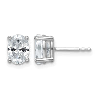 14kw 1 1/2ct Cert Lab Grown Diamond VS+ F+ Comp Oval 4 Prong Stud Earrings
