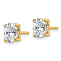 14ky 1 1/2ct Lab Grown Diamond VS+ F+ Comp Oval 4 Prong Stud Earrings